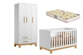 Jogo De Quarto Infantil Com Guarda Roupa 4340 Berço 4315 Com Colchão - Leartam Móveis Jogo De Quarto Infantil Com Guarda Roupa 4340 Berço 4315 Com Colchão - Leartam Móveis