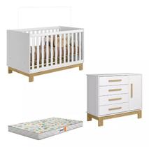 Jogo de Quarto Infantil Cômoda e Berço Mini Cama Com Colchão - Qmovi Jogo de Quarto Infantil Cômoda e Berço Mini Cama Com Colchão - Qmovi