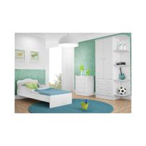 Jogo de Quarto Infantil Doce Sonho com Mini Cama Branco - Qmovi