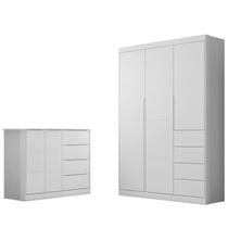 Jogo de Quarto Infantil Eloá com Guarda Roupa e Cômoda Branco - Phoenix Baby Jogo de Quarto Infantil Eloá com Guarda Roupa e Cômoda Branco - Phoenix Baby