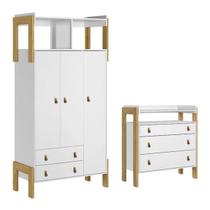Jogo de Quarto Infantil Fantasia Guarda Roupa e Cômoda 3 Gavetas - Qmovi Jogo de Quarto Infantil Fantasia Guarda Roupa e Cômoda 3 Gavetas - Qmovi