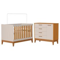 Jogo de Quarto Infantil Flip Cômoda 1 Porta e Berço Americano - Reller Móveis