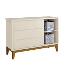 Jogo de Quarto Infantil Guarda Roupa 3 Portas e Cômoda 1 Porta Classic com Pés Amadeirado - Reller Móveis Jogo de Quarto Infantil Guarda Roupa 3 Portas e Cômoda 1 Porta Classic com Pés Amadeirado - Reller Móveis