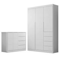 Jogo de Quarto Infantil Guarda Roupa 3 Portas e Cômoda 4 Gavetas Lilly P04 Branco - Mpozenato Jogo de Quarto Infantil Guarda Roupa 3 Portas e Cômoda 4 Gavetas Lilly P04 Branco - Mpozenato