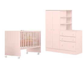 Jogo De Quarto Infantil Guarda Roupa Com Cômoda 2 Portas 3 Gavetas Berço - Móveis Leartam Jogo De Quarto Infantil Guarda Roupa Com Cômoda 2 Portas 3 Gavetas Berço - Móveis Leartam