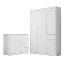 Jogo de Quarto Infantil Guarda Roupa e Cômoda Eloá Branco - Phoenix Jogo de Quarto Infantil Guarda Roupa e Cômoda Eloá Branco - Phoenix