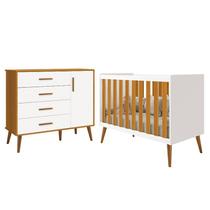 Jogo de Quarto Infantil Isis Cômoda 1 Porta e Berço Branco/Savana - Reller Móveis Jogo de Quarto Infantil Isis Cômoda 1 Porta e Berço Branco/Savana - Reller Móveis