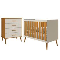 Jogo de Quarto Infantil Isis Cômoda 4 Gavetas e Berço Areia/Savana - Reller Móveis Jogo de Quarto Infantil Isis Cômoda 4 Gavetas e Berço Areia/Savana - Reller Móveis