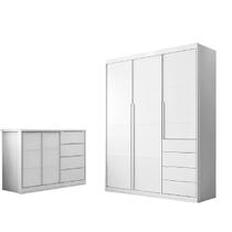 Jogo de quarto Infantil Pérola com guarda roupa 3 portas e 4 gavetas + cômoda 2 portas e 4 gavetas Jogo de quarto Infantil Pérola com guarda roupa 3 portas e 4 gavetas + cômoda 2 portas e 4 gavetas