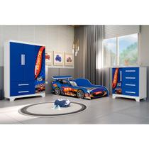 Jogo de Quarto Infantil Personagens Carros Completo - Azul