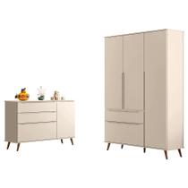 Jogo de Quarto Infantil Retrô Melinda Guarda Roupa e Cômoda com Porta - Phoenix Baby Jogo de Quarto Infantil Retrô Melinda Guarda Roupa e Cômoda com Porta - Phoenix Baby