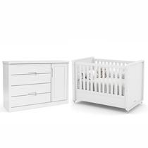 Jogo de Quarto Infantil Tutto New com Berço e Cômoda 1 Porta Branco Soft - Matic Móveis Jogo de Quarto Infantil Tutto New com Berço e Cômoda 1 Porta Branco Soft - Matic Móveis