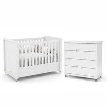 Jogo de Quarto Infantil Tutto New com Berço e Cômoda 4 Gavetas Branco Soft - Matic Móveis Jogo de Quarto Infantil Tutto New com Berço e Cômoda 4 Gavetas Branco Soft - Matic Móveis