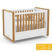 Jogo de Quarto Infantil Tutto New com Guarda Roupa 2 Portas e Berço Branco Soft/Freijó - Matic Móveis