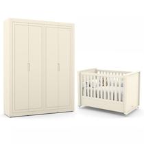 Jogo de Quarto Infantil Tutto New com Guarda Roupa 4 Portas e Berço - Matic Móveis