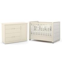 Jogo de Quarto Infantil Tutto New Cômoda 1 Porta e Berço com Capitonê - Matic Móveis Jogo de Quarto Infantil Tutto New Cômoda 1 Porta e Berço com Capitonê - Matic Móveis