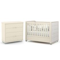 Jogo de Quarto Infantil Tutto New Cômoda 4 Gavetas e Berço com Capitonê - Matic Móveis Jogo de Quarto Infantil Tutto New Cômoda 4 Gavetas e Berço com Capitonê - Matic Móveis