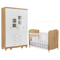Jogo de Quarto Infantil Uli Guarda Roupa 4 Portas e Berço - Móveis Peroba Jogo de Quarto Infantil Uli Guarda Roupa 4 Portas e Berço - Móveis Peroba