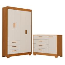 Jogo de Quarto Infantil Zaki Guarda Roupa e Cômoda - Reller Móveis