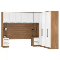 Jogo De Quarto Modulado Casal Irlanda Amêndola/Branco - Demartêz