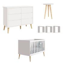 Jogo de Quarto para Bebê Théo New Branco Fosco com Natural - Reller