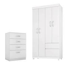 Jogo de Quarto Roupeiro e Comoda Mainz Branco Rosa Jogo de Quarto Roupeiro e Comoda Mainz Branco Rosa