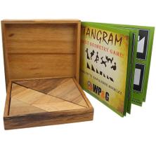 Jogo de Quebra-Cabeça de Madeira Tangram Winshare com Livreto