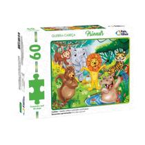 Jogo de Quebra Cabeça Tematico Friends Animais da Selva 60 Peças Educativo Pais & Filhos