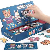 Jogo de quebra-cabeças Magnetic Dress Changing Cartoon Bear Kids Toy
