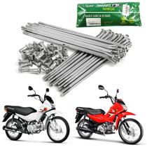 Jogo de raios dianteiro 3,2mm cromado smartfox honda pop 100 pop 110 pop 110i
