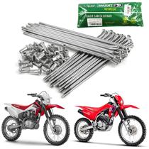 Jogo de raios dianteiro 4mm cromado smartfox honda crf230f crf250f Jogo de raios dianteiro 4mm cromado smartfox honda crf230f crf250f