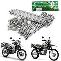 Jogo de raios dianteiro cromado 4mm smartfox yamaha xtz 125 xtz lander 250 xtz tenere 250