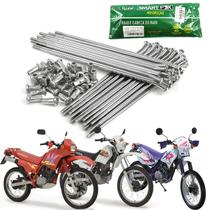 Jogo de raios traseiro cromado 3,5mm smartfox honda nx 150 xr 2000 xlr 125 Jogo de raios traseiro cromado 3,5mm smartfox honda nx 150 xr 2000 xlr 125