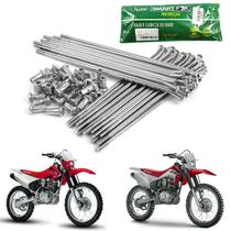 Jogo de raios traseiro cromado 4mm smartfox honda crf230 crf 230 175/195 todos os anos Jogo de raios traseiro cromado 4mm smartfox honda crf230 crf 230 175/195 todos os anos
