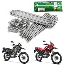 Jogo de raios traseiro cromado 4mm smartfox honda xre 300 xre300 todos os anos Jogo de raios traseiro cromado 4mm smartfox honda xre 300 xre300 todos os anos