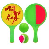 Jogo De Raquete Pega Bolinha Brinquedo Mão Praia 2 em 1