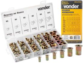 Jogo De Rebites De Rosca Aço Carbono Tamanhos M3 A M10 Com 150 Peças Para Rebitadores Manuais Ou Pneumáticos Vonder