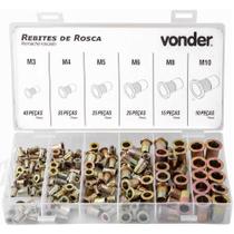 Jogo de Rebites de Rosca M3 a M10 com 150 Peças - 3581003010 - VONDER