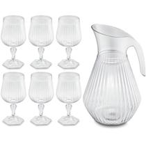Jogo De Refresco Axe Jarra 2L E 6 Taças 350ml Servir Bebidas Água Suco UZ