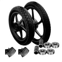 Jogo De Roda Com Pneu Honda Biz 100 Com Rolamento e Espaçador