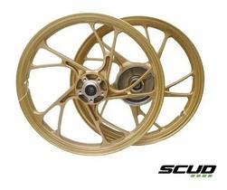 Jogo De Roda Scud Titan 150 04/13 Esd Dourado Pé De Galinha