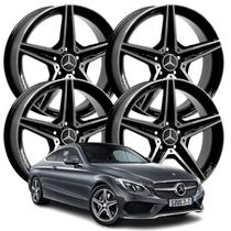 Jogo de Rodas RAW C250 aro 17 Preta Diamantada ~ Só serve série C de 2010 a 2025, Série A de 2013 a 2025 Jogo de Rodas RAW C250 aro 17 Preta Diamantada ~ Só serve série C de 2010 a 2025, Série A de 2013 a 2025