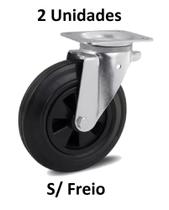 Jogo de Rodizio Giratório 2 Peças Container Lixo Contentor 8" Polegadas Jogo de Rodizio Giratório 2 Peças Container Lixo Contentor 8" Polegadas