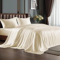 Jogo de Roupa de Cama BEDELITE Queen Cetim Macio Bege 4 Peças Jogo de Roupa de Cama BEDELITE Queen Cetim Macio Bege 4 Peças
