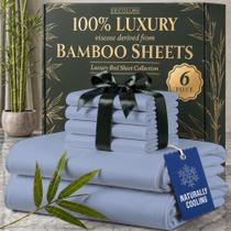 Jogo de Roupa de Cama DECOLURE Queen 6 Peças com Lençóis Refrescantes de Bambu Jogo de Roupa de Cama DECOLURE Queen 6 Peças com Lençóis Refrescantes de Bambu