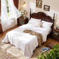 Jogo de Roupa de Cama LBRO2M King 100% Algodão 1000 Fios Branco Jogo de Roupa de Cama LBRO2M King 100% Algodão 1000 Fios Branco