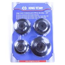 Jogo de Saca Filtro de Óleo com 4 Peças King Tony - 9AE2004 Jogo de Saca Filtro de Óleo com 4 Peças King Tony - 9AE2004