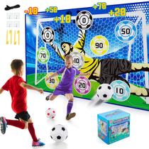 Jogo de salão Soccer Set Helsort com gol e 2 bolas para crianças de 3 a 12 anos Jogo de salão Soccer Set Helsort com gol e 2 bolas para crianças de 3 a 12 anos