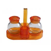 Jogo de saleiro e pimenteiro com suporte herevin