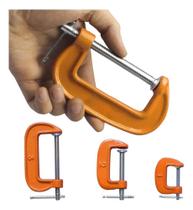 Jogo De Sargento Grampo Tipo C Carpintaria Marcenaria 3peças - IDEIAPRO Jogo De Sargento Grampo Tipo C Carpintaria Marcenaria 3peças - IDEIAPRO